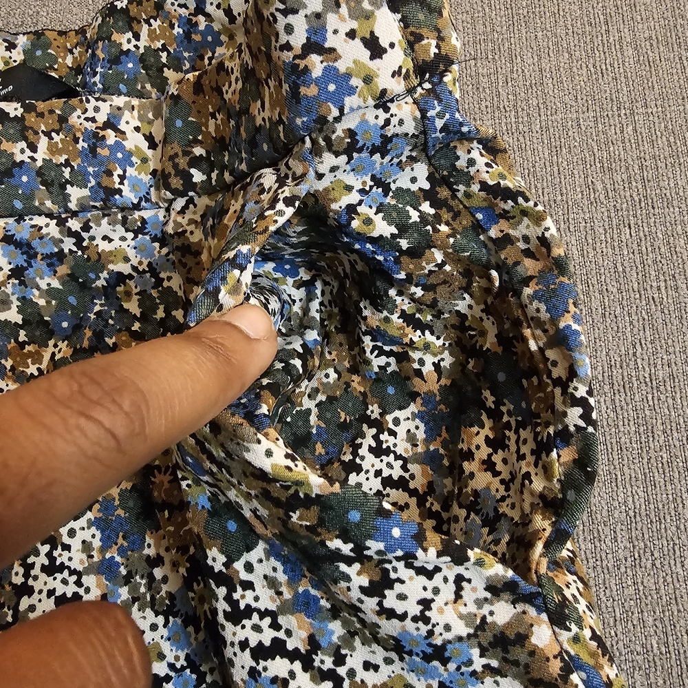 Jules & Leopold Brown Blue Floral Casual Career Office Pull-On Pants Medium - Picture 4 of 8